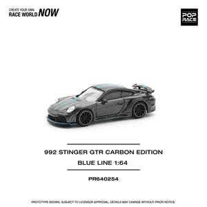 Porsche 911 (992) Stinger GTR Carbon Edition/Blue line - Pop Race - 1:64