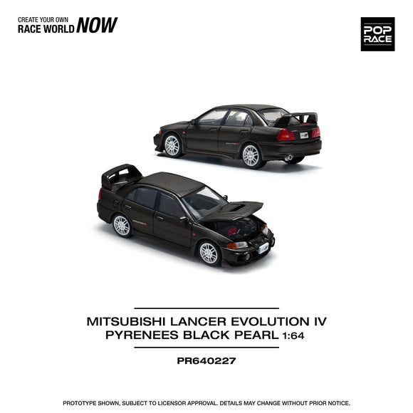 Mitsubishi Lancer Evolution IV (Pyrenees Black Pearl) - Pop Race - 1:64