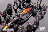 Oracle Red Bull Racing RB18 #1 Max Verstappen 2022 Abu Dhabi GP Pit Crew Set - MINI GT - 1:64