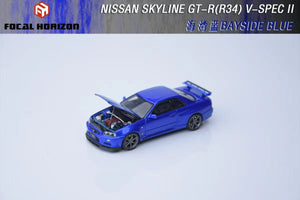 Nissan GT-R (R34) V-Spec II (Bayside Blue) - Focal Horizon - 1:64