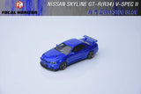 Nissan GT-R (R34) V-Spec II (Bayside Blue) - Focal Horizon - 1:64 Modellauto 1/64