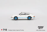Porsche 911 Carrera RS 2.7 (Grand Prix White with Blue Livery) (LHD) - MINI GT - 1:64