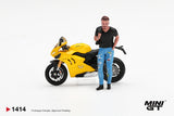 Ducati Panigale V4 S with Figure (Giallo) - MINI GT - 1:64 Modellauto 1/64
