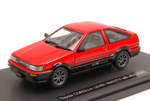 Toyota Corolla Levin 1600 GTV with alloy wheel (Red/Black) - Ebbro - 1:43