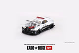 Nissan Skyline GT-R (R34) Kaido Works (V2 Aero) Police - MINI GT - 1:64