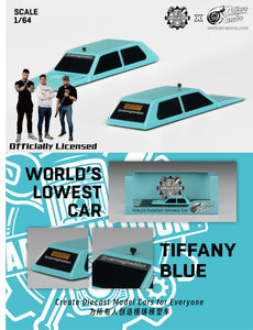World's Shortest Drivable Car Carmagheddon (Tiffany Blue) - Micro Turbo - 1:64
