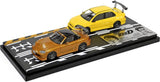 Initial D Set Vol.6 Satoshi Omiya Mazda MX5 Roadster RS NB8C VS Kobayakawa Mitsubishi Lancer Evolution VII CT9A - Modeler's - 1:64 Modellauto 1/64