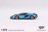 Lamborghini Sián FKP 37 (LHD) (Blu Aegir) - MINI GT - 1:64