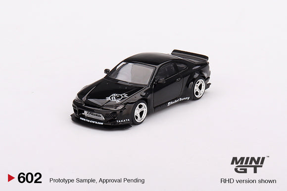 Nissan Silvia (S15) Rocket Bunny (RHD) (Black Pearl) - MINI GT - 1:64