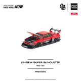 Nissan Skyline GT-R (R34) LB-ER34 Super Silhouette (Rot/Schwarz) - Pop Race - 1:64 Modellauto 1/64
