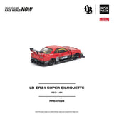 Nissan Skyline GT-R (R34) LB-ER34 Super Silhouette (Rot/Schwarz) - Pop Race - 1:64 Modellauto 1/64
