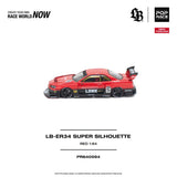 Nissan Skyline GT-R (R34) LB-ER34 Super Silhouette (Rot/Schwarz) - Pop Race - 1:64 Modellauto 1/64