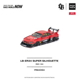 Nissan Skyline GT-R (R34) LB-ER34 Super Silhouette (Rot/Schwarz) - Pop Race - 1:64 Modellauto 1/64