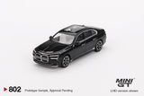 BMW i7 xDrive60 (LHD) (Black Sapphire) - MINI GT - 1:64