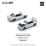 Nissan Skyline GT-R R32 (Crystal White) - Pop Race - 1:64