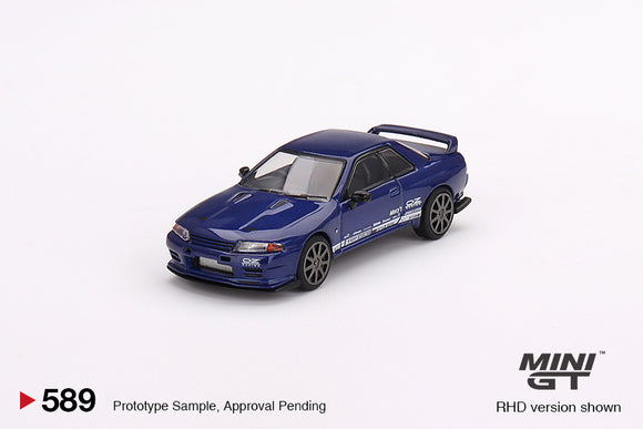 Nissan Skyline GT-R Top Secret VR32 (RHD) (Metallic Blue) - MINI GT - 1:64