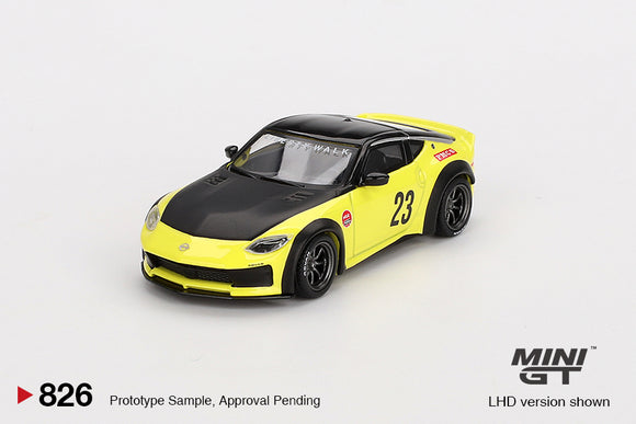 Nissan Z LB Nation Works (LHD) (Ikazuchi Yellow) - MINI GT - 1:64