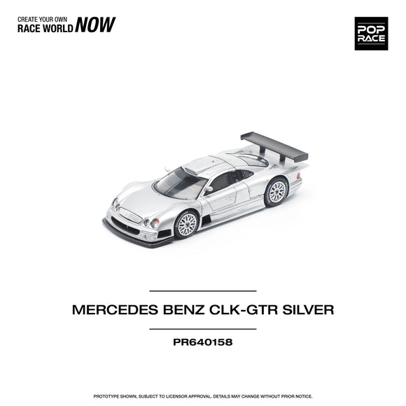 Mercedes CLK-GTR (Silver) - Pop Race - 1:64