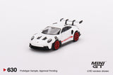 Porsche 911 (992) GT3 RS (LHD) (White with Pyro Red Accent Package) - MINI GT - 1:64