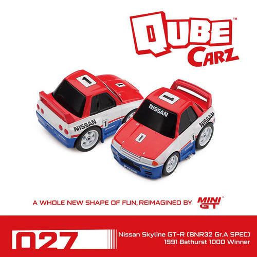 [Preorder] Nissan Skyline GT-R (BNR32 Gr.A Spec) 1991 Bathurst 1000 Winner Qube Carz - MINI GT