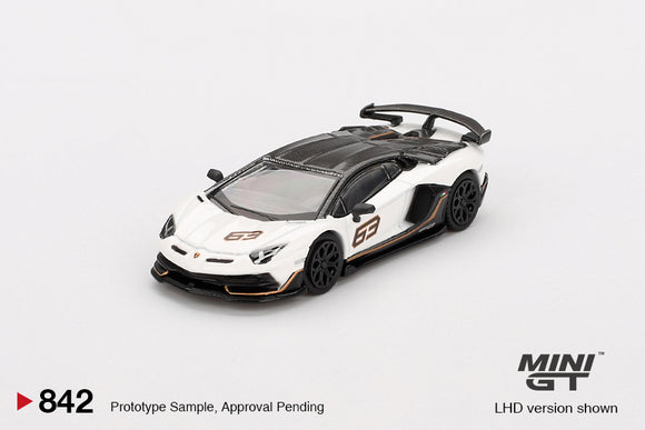 Lamborghini Aventador SVJ 63 (LHD) (Bianco Asopo) - MINI GT - 1:64