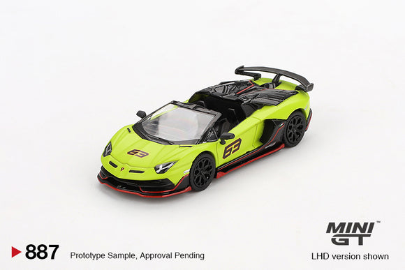 Lamborghini Aventador SVJ 63 Roadster (LHD) (Verde Shock) - MINI GT - 1:64