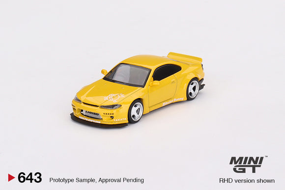 Nissan Silvia (S15) Rocket Bunny (RHD) (Bronze Yellow) - MINI GT - 1:64
