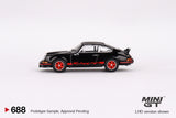 Porsche 911 Carrera RS 2.7 (Black with Red Livery) (LHD) - MINI GT - 1:64