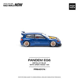 Honda Civic EG6 Pandem (Metallic Blue/Open Hood) - Pop Race - 1:64 Modellauto 1/64