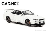 Nissan Skyline GT-R V-Spec II Nür (BNR34) 2002 (White Pearl) - Carnel - 1:43