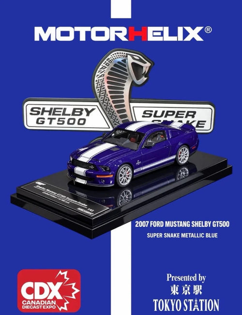 Ford Mustang Shelby GT500 Super Snake 2007 (Metallic Blue) - MotorHelix - 1:64 - Modelcars Passion