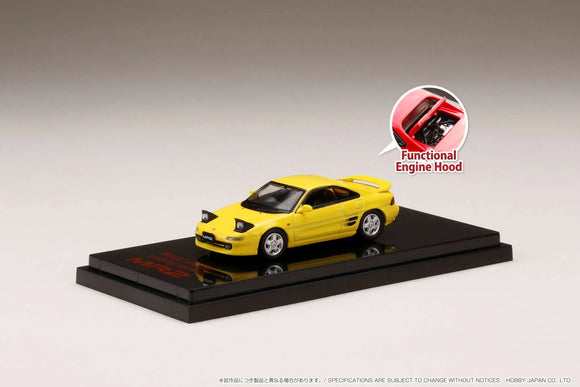 Toyota MR2 (SW20) GT-S Open Headlights 1996 (Super Bright Yellow) - HOBBY JAPAN - 1:64