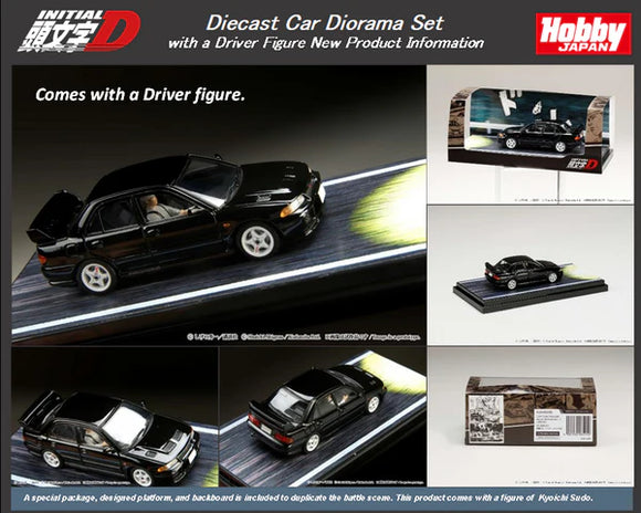 Mitsubishi Lancer RS Evolution III Kyoichi Sudo/Emperor Initial D Diorama Set with Figure - HOBBY JAPAN - 1:64