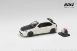 Honda Civic Type R (EK9) 1997 Customized Version with Engine Display Model (Championship White) - HOBBY JAPAN - 1:64