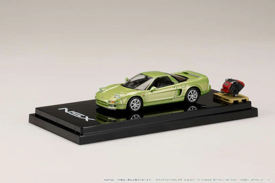 Honda NSX Coupe with Engine Display Model (Lime Green Metallic) - HOBBY JAPAN - 1:64