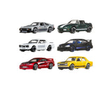 6-Car Set Japanese Car Culture : Toyota Supra '82, Mazda MX-5 Miata '91, Nissan Skyline HT 2000 GT-X, Honda Civic SI, Custom Acura Integra GSR '01, Datsun 510 '71 - Hotwheels - 1:64