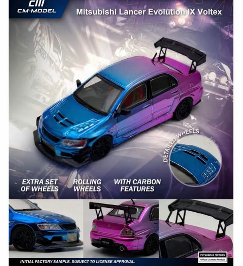 Mitsubishi Lancer Evolution IX Voltex (Chameleon Chrome) - CM Model - 1:64 - Modelcars Passion
