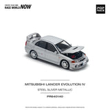 Mitsubishi Lancer Evolution IV (Steel Silver Metallic) - Pop Race - 1:64