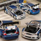 BMW M3 (E46) GTR Need For Speed (Silber/Blau) - Street Weapon - 1:64 Modellauto 1/64