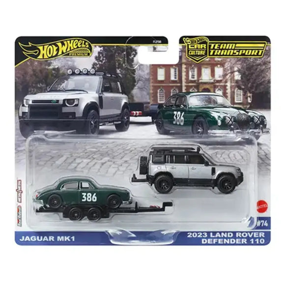 Jaguar MkI & Land Rover Defender 110 2023 Team Transport - Hotwheels - 1:64