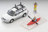 Subaru Forester Custom (White/Silver) with Kayak And Figure - Tomica Limited Vintage Neo - 1:64 Modellauto 1/64