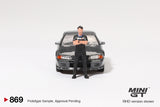 Nissan Skyline GT-R (R32) (Gunmetal) with Matsuda Figure - MINI GT - 1:64