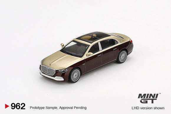 Mercedes-Maybach S 680 (LHD) (Gold/Dark Red Metallic) - MINI GT - 1:64