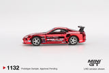 Toyota Supra (A80) Top Secret GT-300 (RHD) (Top Secret Red Chrome) - MINI GT - 1:64 Modellauto 1/64