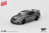 Nissan Skyline GT-R (NISMO BNR34 CRS Version) (RHD) (Dark Metal Gray) - MINI GT - 1:64 Modellauto 1/64