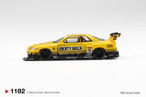 Nissan LB-ER34 Super Silhouette Skyline (RHD) (Sport Yellow) - MINI GT - 1:64 Modellauto 1/64