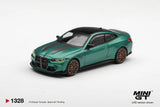 BMW M4 (G82) CS 2024 (LHD) (Frozen Isle of Man Green Metallic) - MINI GT - 1:64 Modellauto 1/64
