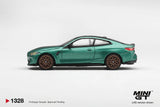 BMW M4 (G82) CS 2024 (LHD) (Frozen Isle of Man Green Metallic) - MINI GT - 1:64 Modellauto 1/64