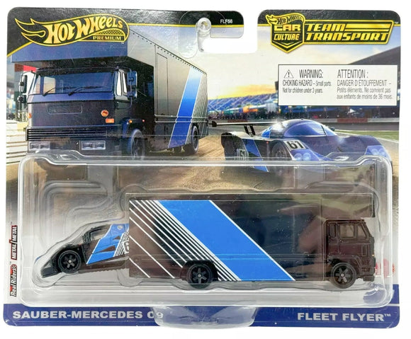 Sauber-Mercedes C9 & Fleet Flyer truck Team Transport - Hotwheels - 1:64
