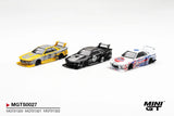 [Preorder] INOZETEK x Liberty Walk R32 3 cars set 2026 Show Edition : Nissan Skyline GT-R (R32) LB-Kaido Works #23 (Yellow), Nissan Skyline GT-R (R32) LB-Kaido Works #23 (Black), Nissan Skyline GT-R (R32) LB-Kaido Works Liqui Moly #13 - MINI GT - 1:64 Modellauto 1/64